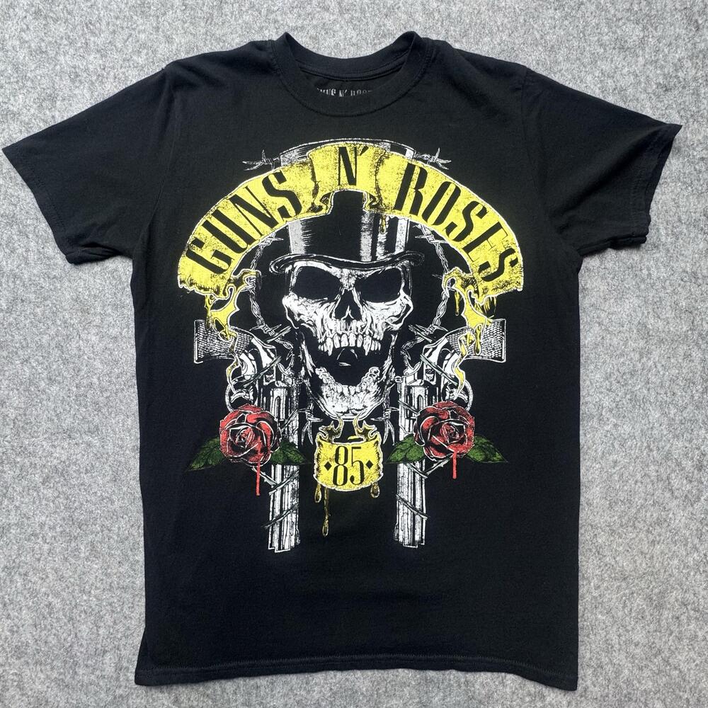 Guns N' Roses Shirt Mens Medium Black Skull Guns Roses Graphic Rock Band Tee